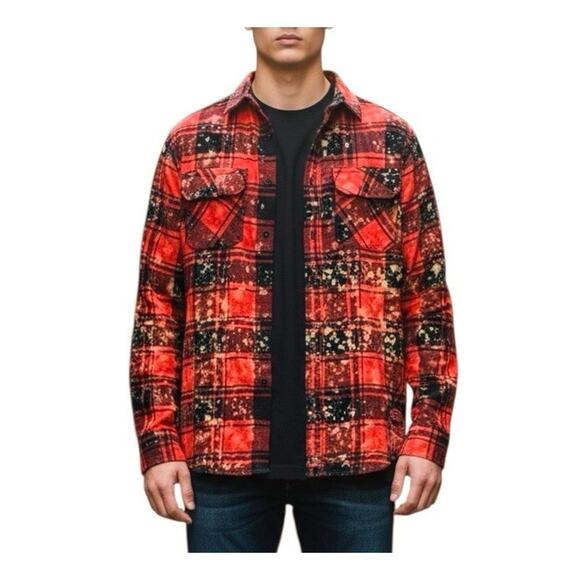 Angry Minnow Vintage Distressed Red Flannel Button Shirt Wonder Woman Size Large - Picture 1 of 8